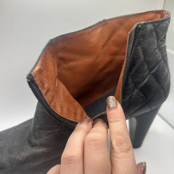 Hispanitas, size 39/8.5, grey ankle boots, leather, 3 inch heel, made in Spain - Picture 6 of 7